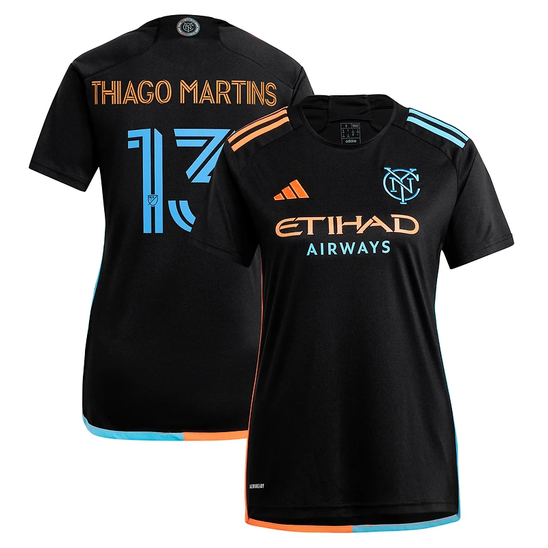 Women's adidas Thiago Martins Black New York City FC 2024 24/7 Kit Replica Player Jersey