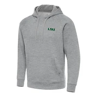 Men's Antigua  Heather Gray LSU Tigers St. Patrick's Day Fleece Raglan Victory Pullover Hoodie