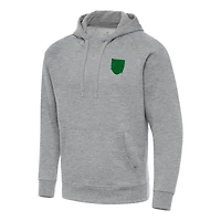 Men's Antigua  Heather Gray Army Black Knights St. Patrick's Day Fleece Raglan Victory Pullover Hoodie