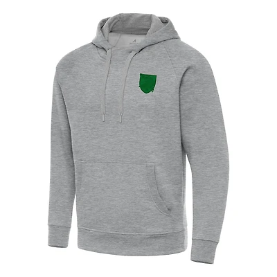 Men's Antigua  Heather Gray Army Black Knights St. Patrick's Day Fleece Raglan Victory Pullover Hoodie