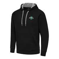 Men's Antigua  Black Iowa State Cyclones St. Patrick's Day Fleece Raglan Victory Pullover Hoodie
