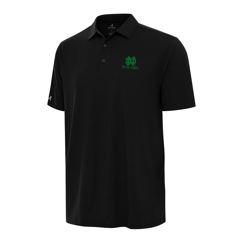 Men's Antigua Black Notre Dame Fighting Irish St. Patrick's Day Era Polo