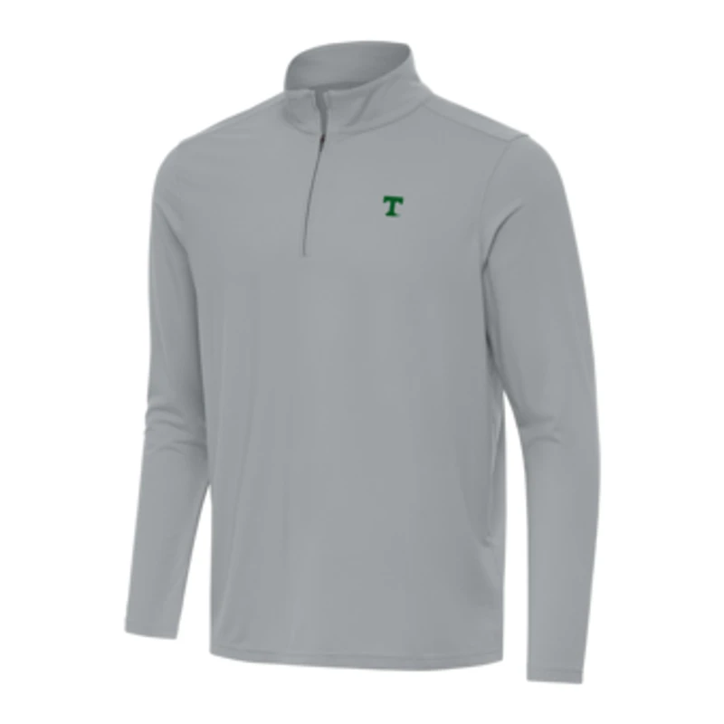 Men's Antigua Gray Tennessee Volunteers St. Patrick's Day Intent Quarter-Zip Pullover