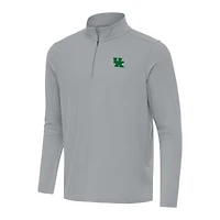 Men's Antigua Gray Kentucky Wildcats St. Patrick's Day Intent Quarter-Zip Pullover