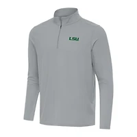 Men's Antigua Gray LSU Tigers St. Patrick's Day Intent Quarter-Zip Pullover