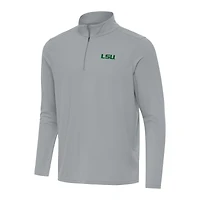 Men's Antigua Gray LSU Tigers St. Patrick's Day Intent Quarter-Zip Pullover