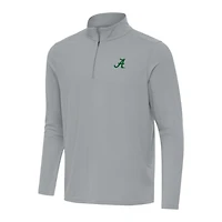 Men's Antigua Gray Alabama Crimson Tide St. Patrick's Day Intent Quarter-Zip Pullover