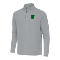 Men's Antigua Gray Army Black Knights St. Patrick's Day Intent Quarter-Zip Pullover