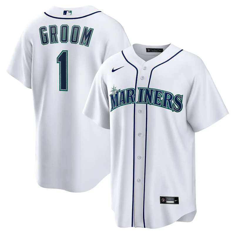 Men's Nike  White Seattle Mariners #1 Groom Home Replica Jersey