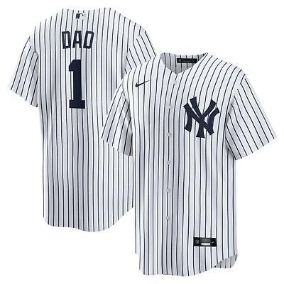Men's Nike  White New York Yankees #1 Dad Home Replica Jersey