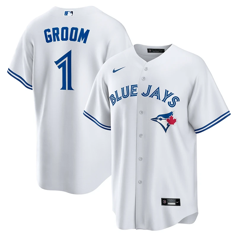 Men's Nike  White Toronto Blue Jays #1 Groom Home Replica Jersey