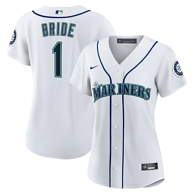 Women's Nike White Seattle Mariners #1 Bride Home Replica Jersey