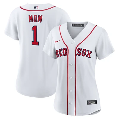 Women's Nike  White Boston Red Sox #1 Mom Home Replica Jersey