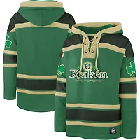 Men's '47  Kelly Green Seattle Kraken St. Patrick's Day McLucky Superior Lacer Pullover Hoodie