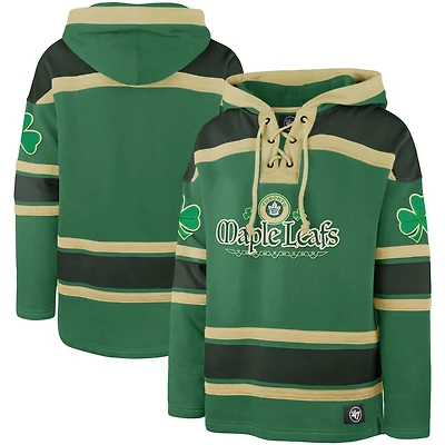 Men's '47  Kelly Green Toronto Maple Leafs St. Patrick's Day McLucky Superior Lacer Pullover Hoodie
