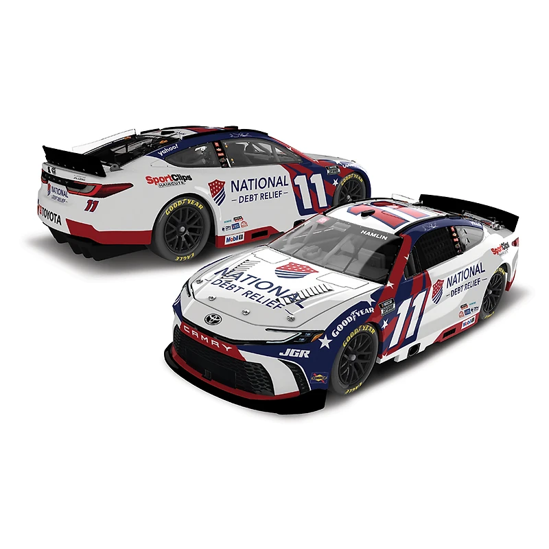 Action Racing Denny Hamlin 2025 #11 National Debt Relief 1:24 Elite Die-Cast Toyota Camry XSE