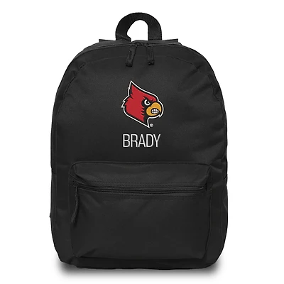 Chad & Jake  Black Louisville Cardinals Personalized Backpack