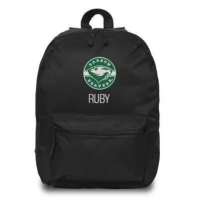 Chad & Jake  Black Babson Beavers Personalized Backpack