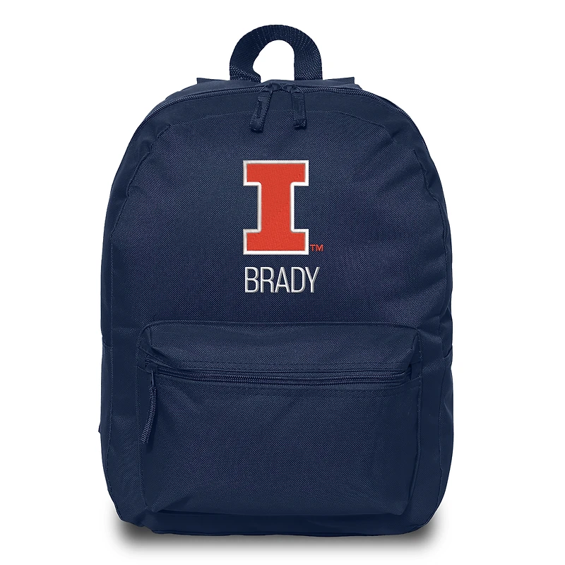 Chad & Jake  Navy Illinois Fighting Illini Personalized Backpack