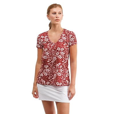 Women's Smith & Quinn Crimson Alabama Tide Blake Floral V-Neck Top