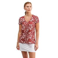 Women's Smith & Quinn Crimson Alabama Tide Blake Floral V-Neck Top