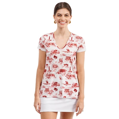 Women's Smith & Quinn White Alabama Crimson Tide Blake Floral V-Neck Top