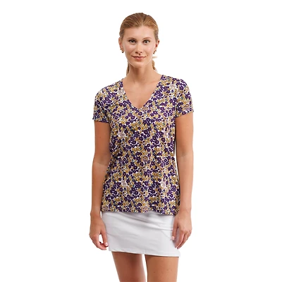 Women's Smith & Quinn LSU Tigers Blake Floral V-Neck Top