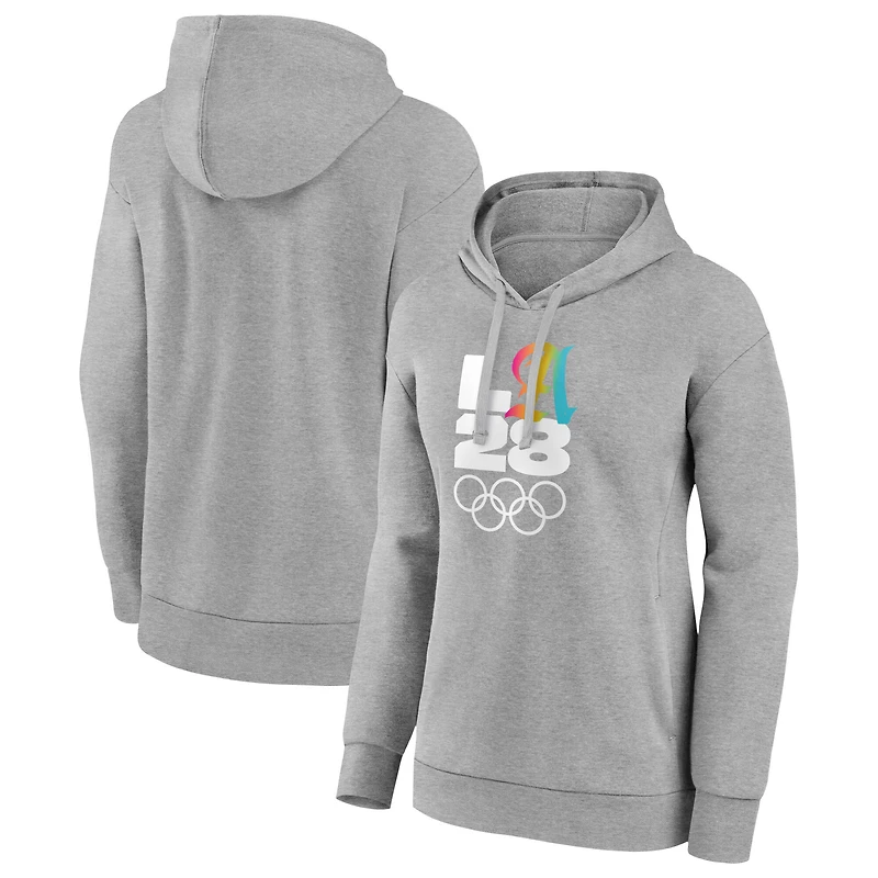 Women's Gray LA 2028 Summer Olympics Gradient Pullover Hoodie