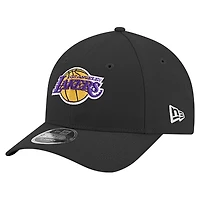 Men's New Era Black Los Angeles Lakers 9FORTY Stock M-Crown Adjustable Hat