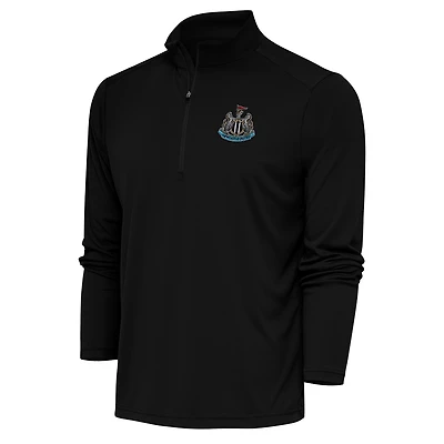 Men's Antigua Black Newcastle United Statement Quarter-Zip Pullover