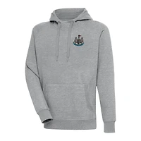 Men's Antigua  Heather Gray Newcastle United Takeover Pullover Hoodie