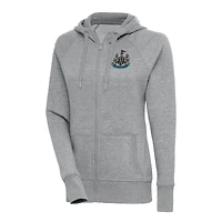 Women's Antigua  Heather Gray Newcastle United Takeover Full-Zip Hoodie