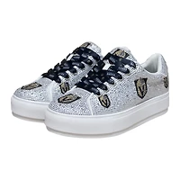 Women's Cuce White Vegas Golden Knights Crystal Team Logo Sneakers