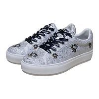 Women's Cuce White Pittsburgh Penguins Crystal Team Logo Sneakers