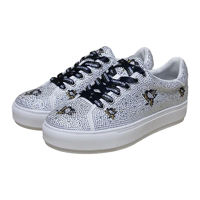 Women's Cuce White Pittsburgh Penguins Crystal Team Logo Sneakers