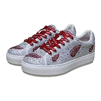 Women's Cuce White Detroit Red Wings Crystal Team Logo Sneakers