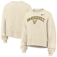 Women's Nike Natural Vanderbilt Commodores Phoenix Fleece Oversized Cropped Sweatshirt