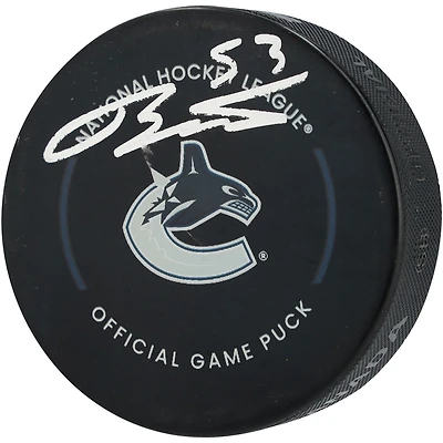 Teddy Blueger Vancouver Canucks Autographed Official Game Puck