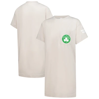 Women's Lolë  Cream Boston Celtics Effortless Tri-Blend T-Shirt Dress