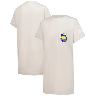 Women's Lolë  Cream Golden State Warriors Effortless Tri-Blend T-Shirt Dress