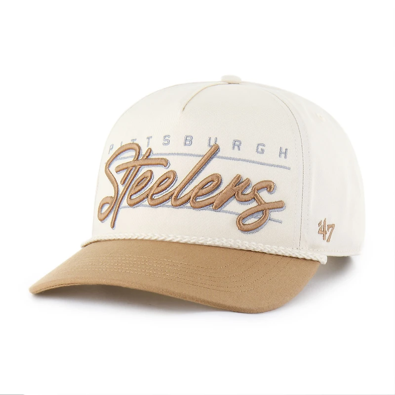 Men's '47  Natural Pittsburgh Steelers Condor Two-Tone Hitch Adjustable Hat