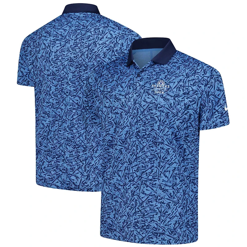 Men's Nike  Navy Farmers Insurance Open Victory All-Over Print Performance Polo