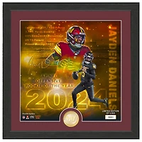 Highland Mint Jayden Daniels Washington Commanders 2024 NFL Rookie of the Year 13" x 13 Bronze Coin Photo Mint