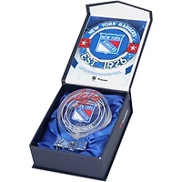 Matt Rempe New York Rangers Autographed Crystal Puck - Filled with Ice from a Rangers Game During the 2023-24 Season