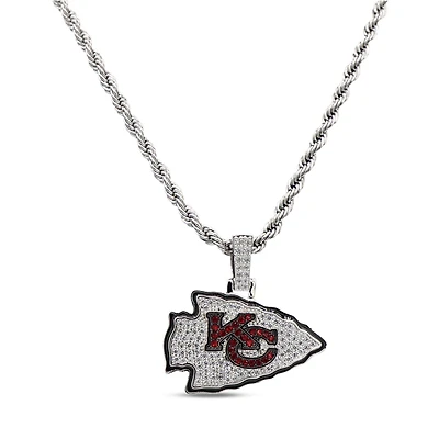 The GLD Shop Kansas City Chiefs 14K White Gold Logo Pendant & Rope Chain