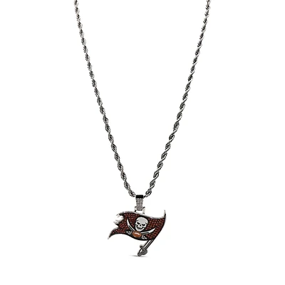 The GLD Shop Tampa Bay Buccaneers 14K White Gold Logo Pendant & Rope Chain