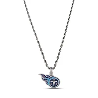 The GLD Shop Tennessee Titans 14K White Gold Logo Pendant & Rope Chain