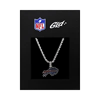 The GLD Shop Buffalo Bills 14K White Gold Logo Pendant & Rope Chain