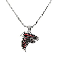 The GLD Shop Atlanta Falcons 14K White Gold Logo Pendant & Rope Chain