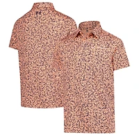 Boys' Youth Under Armour  Orange THE PLAYERS Blade Print Polo